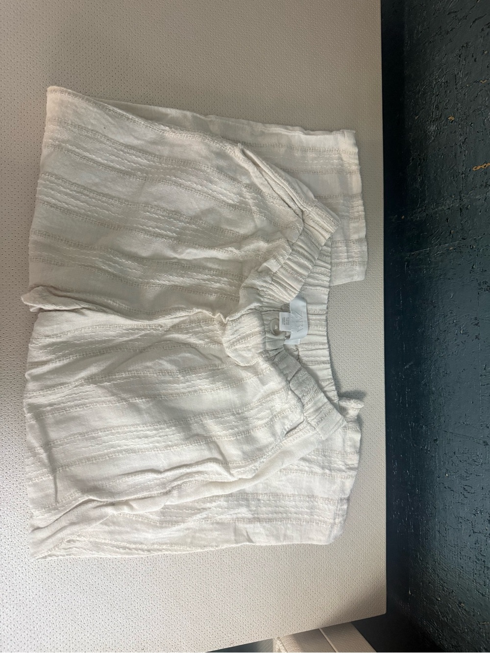 Zara Cream Textured Casual Kids Shorts